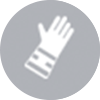 icon of a white glove inside a gray circle
