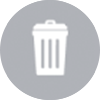 icon of a white trashcan inside a gray circle